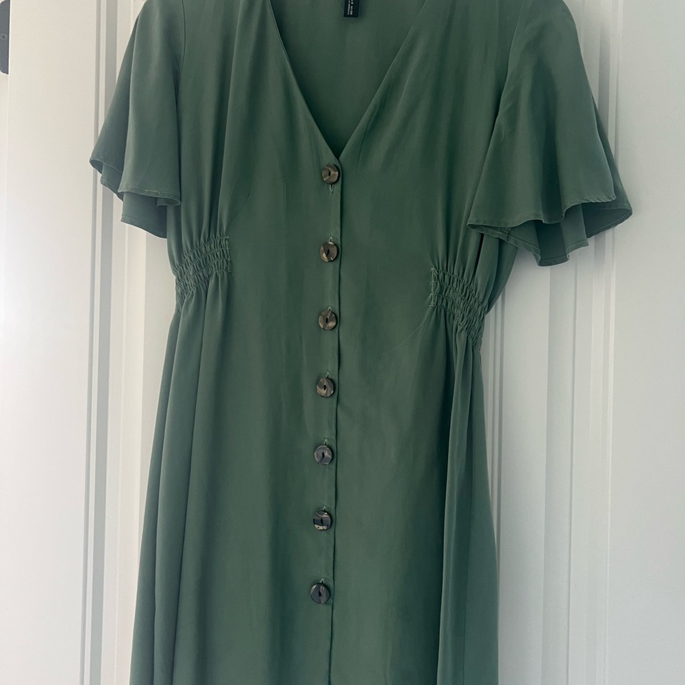 Green Button-Down Dress